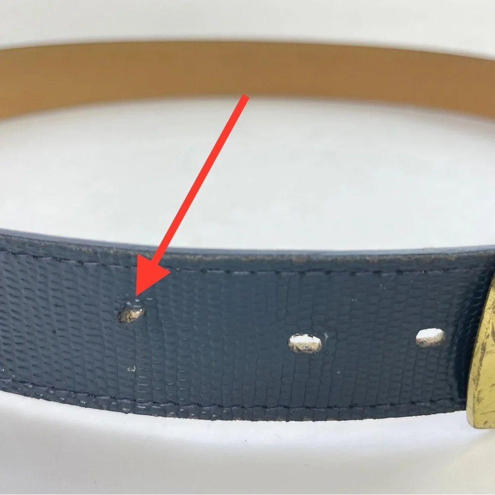 Vintage‎ Navy Blue Snakeskin Texture Belt